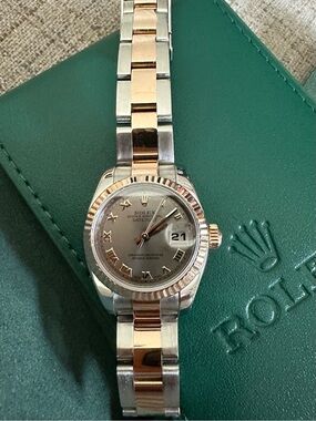Rolex Ladies Datejust Two-Tone Grey  Dial with Rose Gold Accents